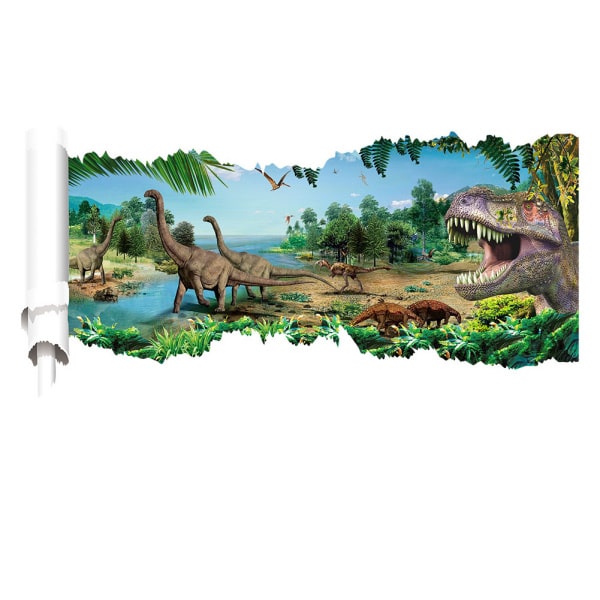 Dinosaurus Wallsticker Besøg Af T - Rex 90x50cm