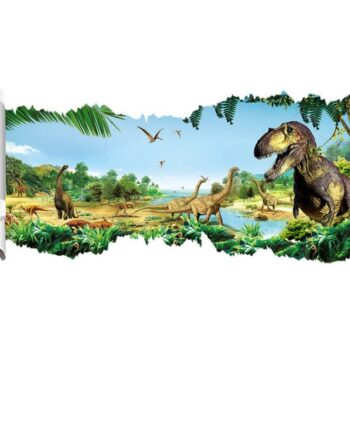 Dinosaurus   Wallsticker    Revet   Hul   I   Væggen    90x50cm