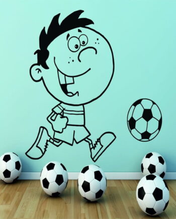 Dreng   Spiller   Fodbold   Wallsticker