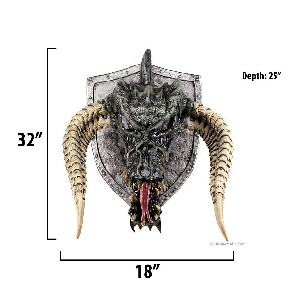 Dungeons Dragons D D Foam Figure Wall Trophy : Black Dragon Plaque