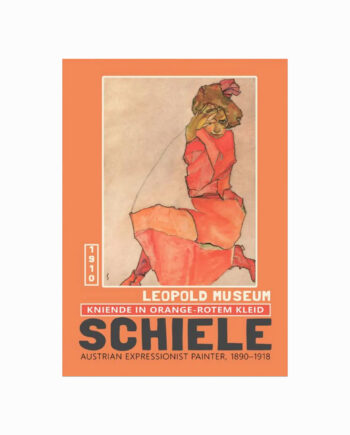 Egon   Schiele    Kneeling   Female   In   Orange   Red   Dress