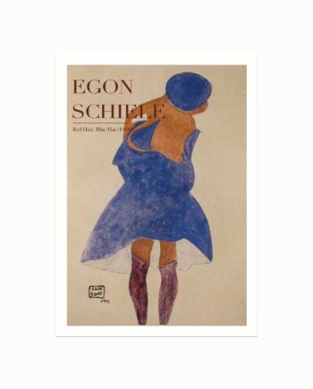 Egon   Schiele    Red   Hair   Blue   Hat    1908