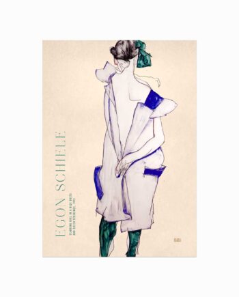 Egon   Schiele    Standing   Girl   In   A   Blue   Dress   And   Green   Stockings