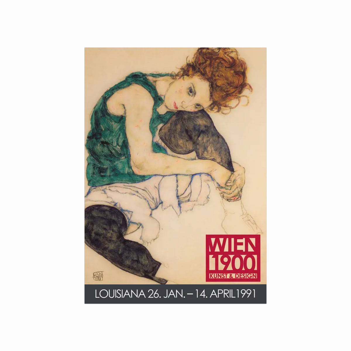 Egon Schiele Woman Sitting Exhibition Poster