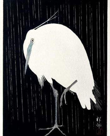 Egret   In   The   Rain   Af   Plakatwerket