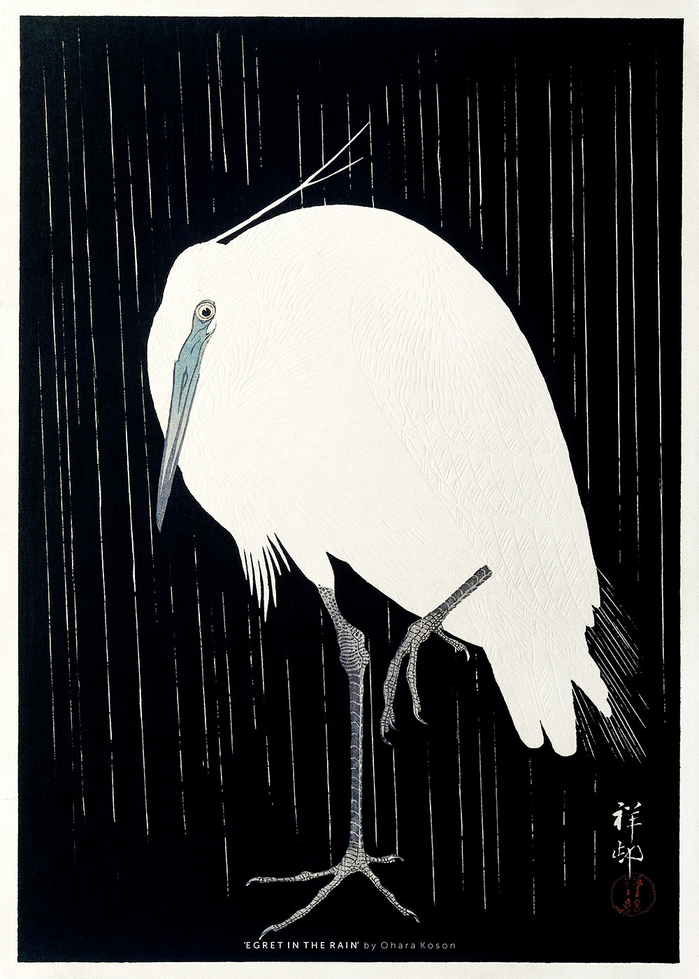 Egret   In   The   Rain   Af   Plakatwerket
