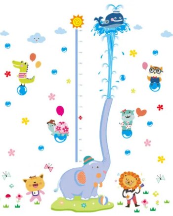 Elefant   Springvand    Målebånds   Wallsticker    Fra   60 - 180cm