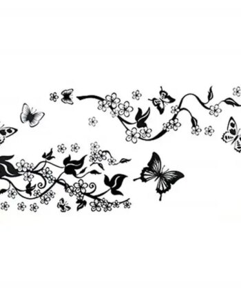 Elegant   Wallsticker   Med   Sommerfugle   Ved   Et   Træ    70x50cm