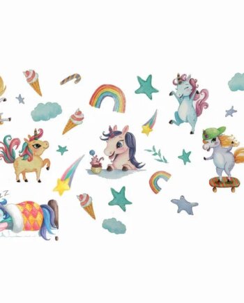 Enhjørning   Wallsticker        Forskellige   Små   Søde   Enhjørninger