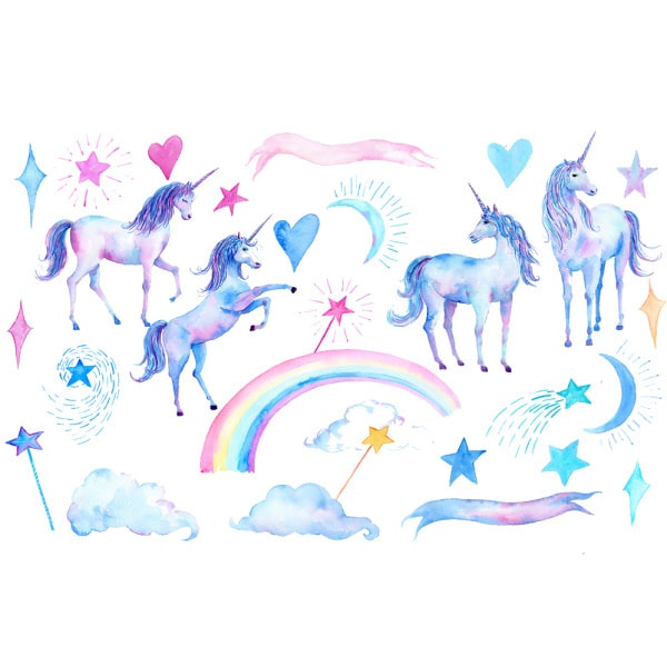 Enhjørning   Wallsticker        Virkelig   Flotte   Enhjørninger