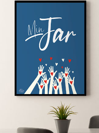 Fars    Dag    Plakat   Hjertehænder   21   X   29        A4    Kr    199  -