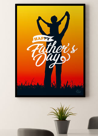 Fars Dag Plakat Min Far Silhouet Solnedgang 21 X 29 A4 Kr 199 -