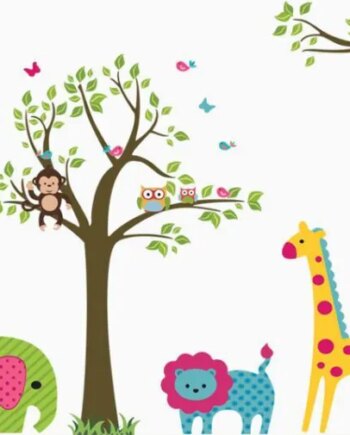 Farverig   Wallsticker   Med   Dyrene   Fra   Zoo