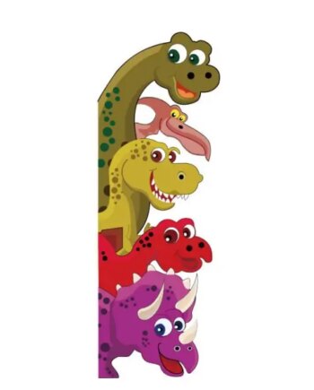Farverig   Wallsticker   Med   Søde   Dinosaurer    Der   Kigger   Frem