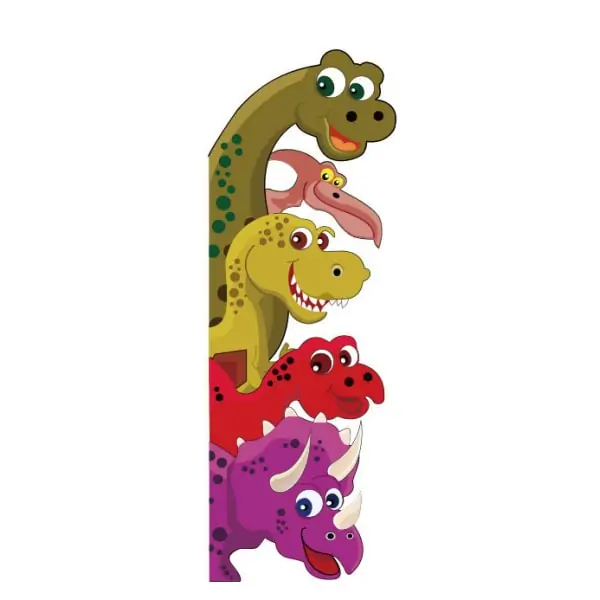 Farverig   Wallsticker   Med   Søde   Dinosaurer    Der   Kigger   Frem