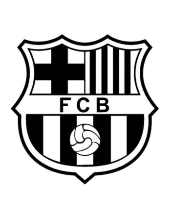 Fc   Barcelona   Wallsticker    Sort   Hvidt   Logo    57x57cm