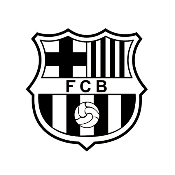 Fc   Barcelona   Wallsticker    Sort   Hvidt   Logo    57x57cm