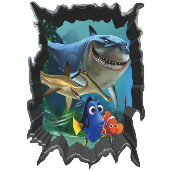 Find   Nemo   Wallsticker    Hul   I   Væggen    70x50cm