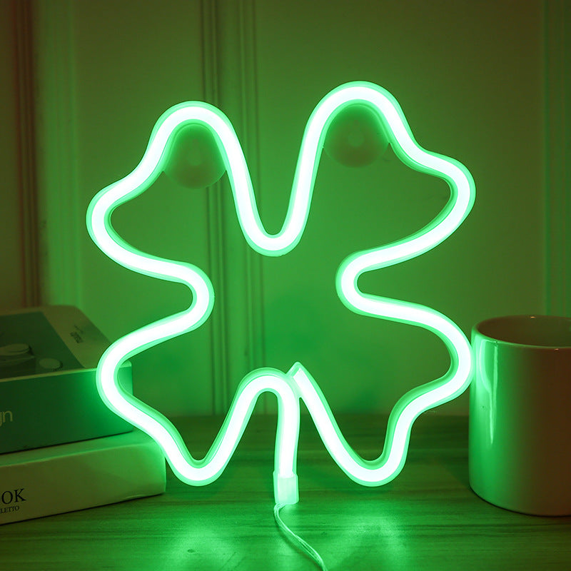 Firkløver   Neon   Lampe