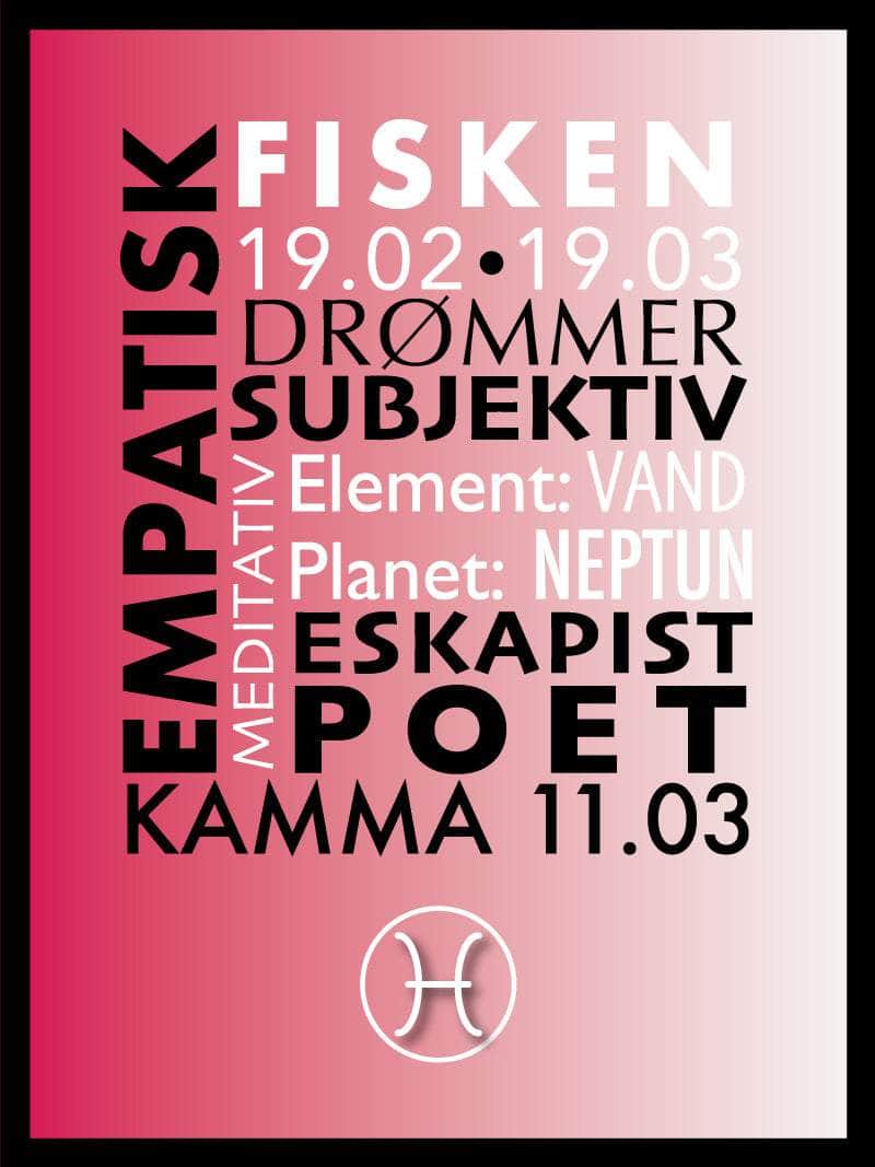 Fisken   Stjernetegn   Med   Tekst   Plakat
