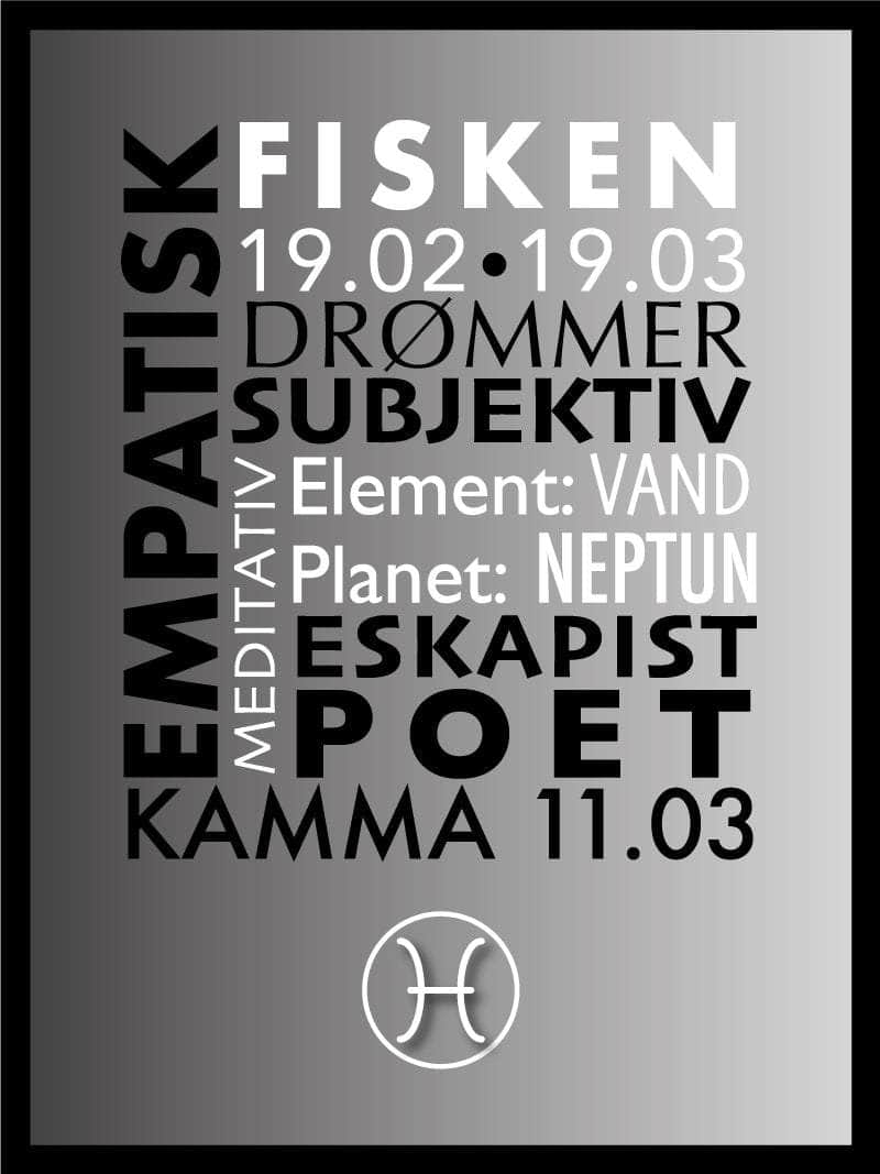 Fisken   Stjernetegn   Med   Tekst   Plakat