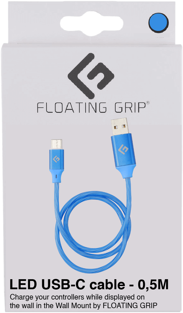 Floating   Grip       5m   Led   Usb - C   Cable    Blå    Kabler   Geekd   Dk