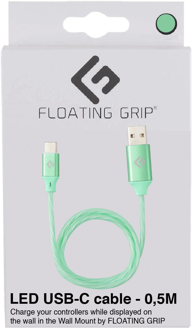 Floating   Grip       5m   Led   Usb - C   Cable    Grøn    Kabler   Geekd   Dk