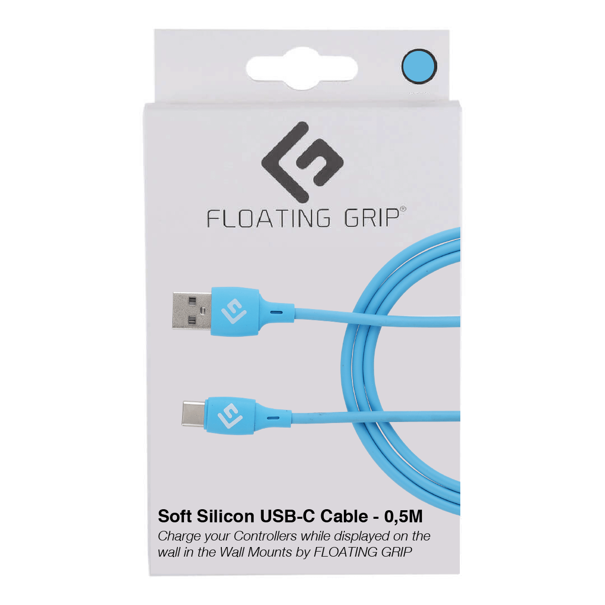 Floating   Grip       5m   Silicone   Usb - C   Cable    Blå    Kabler   Geekd   Dk