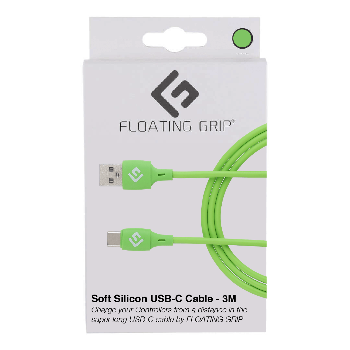 Floating   Grip       5m   Silicone   Usb - C   Cable    Grøn    Kabler   Geekd   Dk