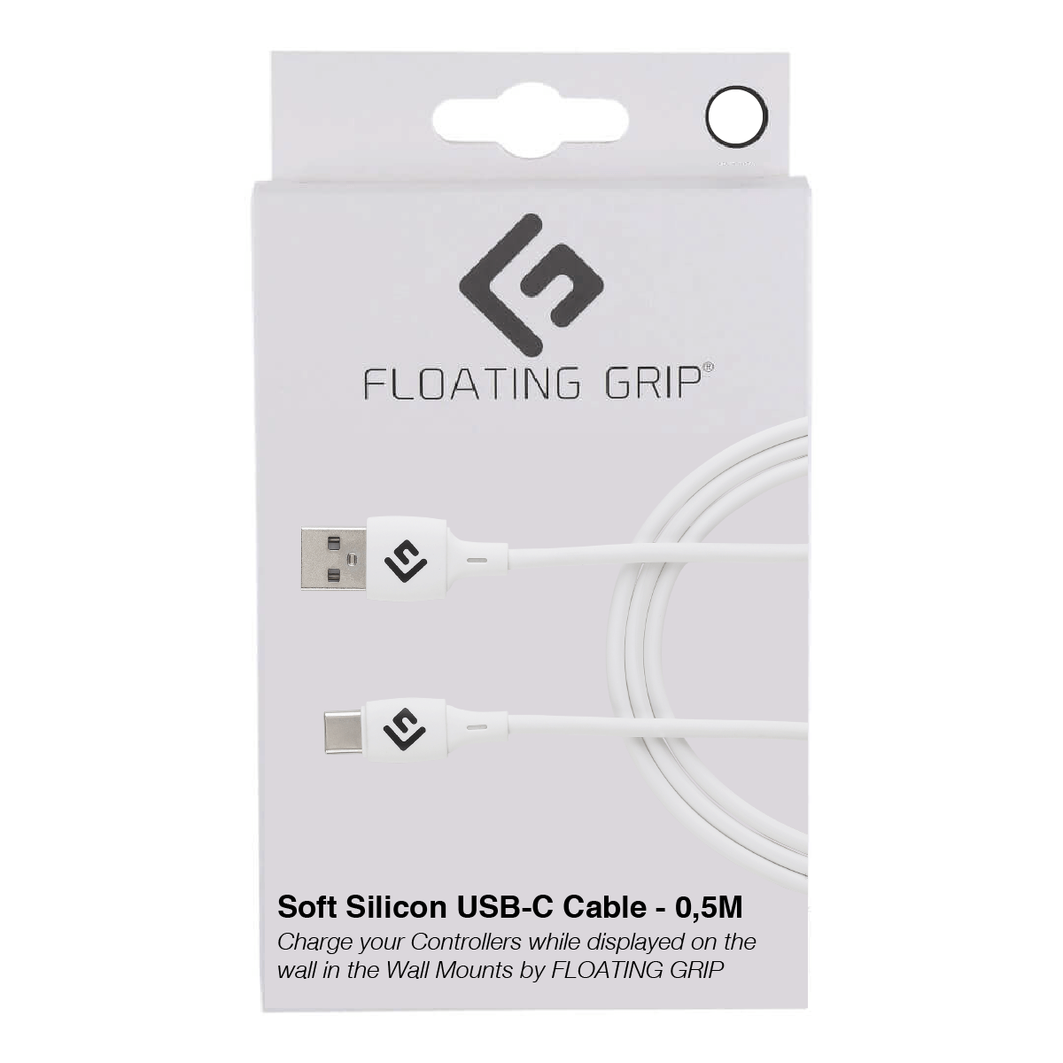 Floating   Grip       5m   Silicone   Usb - C   Cable    Hvid    Kabler   Geekd   Dk
