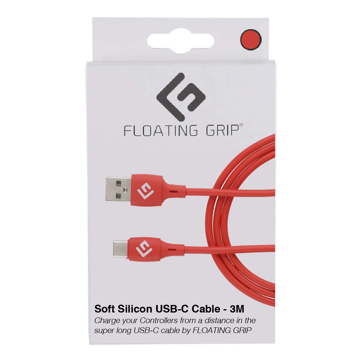 Floating   Grip       5m   Silicone   Usb - C   Cable    Rød    Kabler   Geekd   Dk
