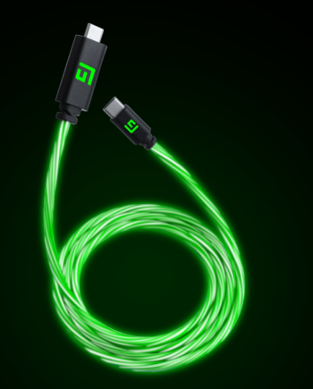 Floating   Grip   3m   Usb - C   Usb - C   Cable   With   Led   Light   Green   Kabler   Geekd   Dk