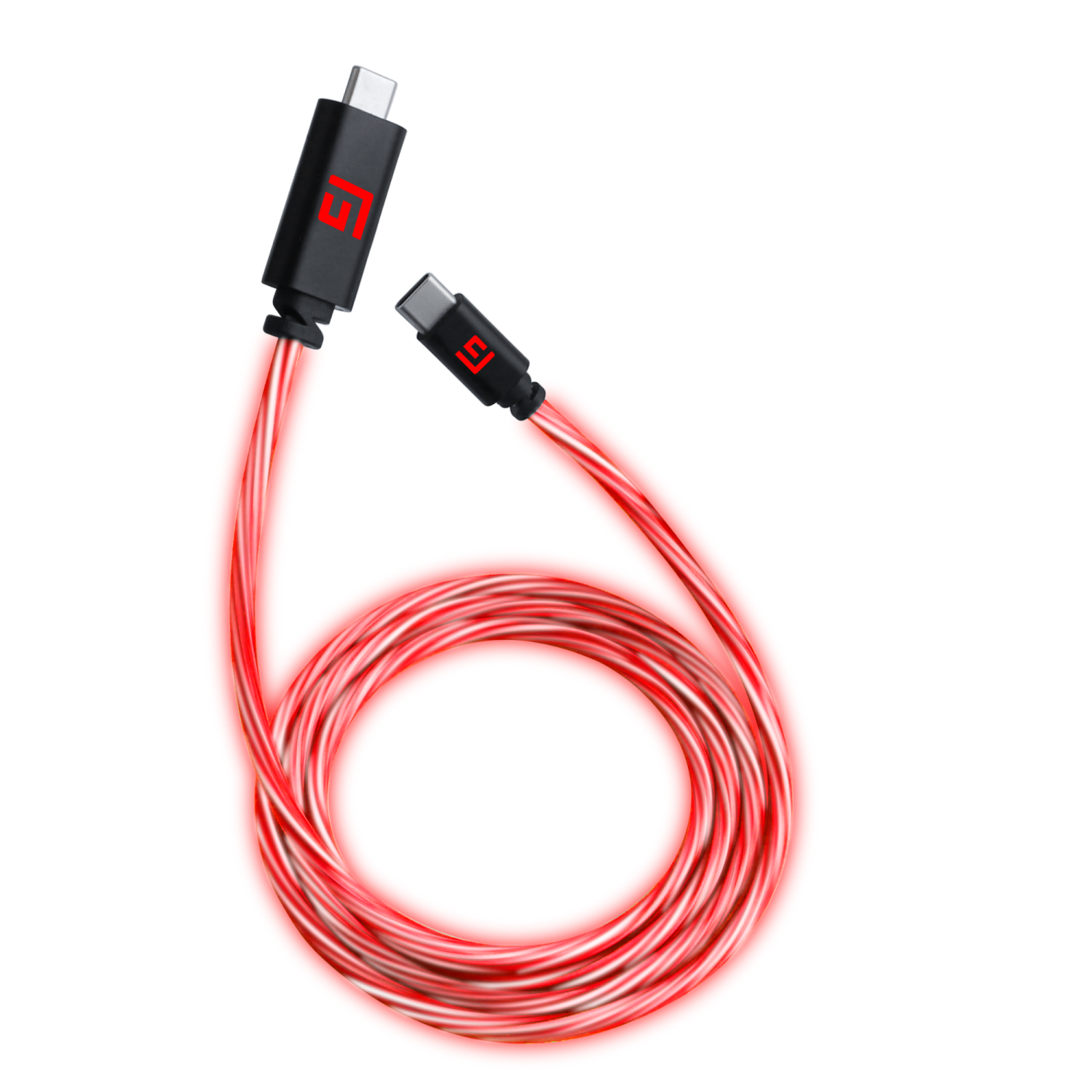 Floating   Grip   3m   Usb - C   Usb - C   Cable   With   Led   Light   Red   Kabler   Geekd   Dk