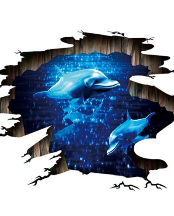 Flot   Delfin   Wallsticker     Floorsticker    Til   Væg   Eller   Gulv