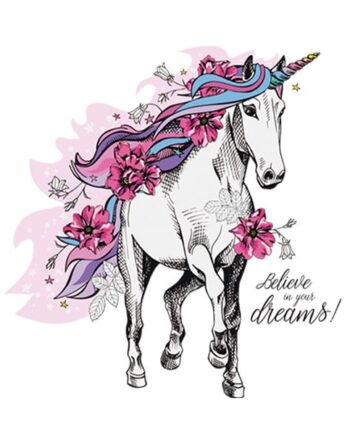 Flot   Enhjørning   Wallsticker    Believe   In   Your   Dreams    48x60cm