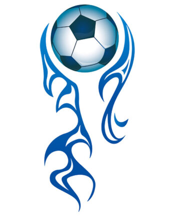 Flot   Fodbold   Wallsticker    Flyvende   Fodbold   I   Flammer    95x43cm