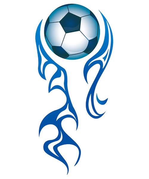 Flot   Fodbold   Wallsticker    Flyvende   Fodbold   I   Flammer    95x43cm