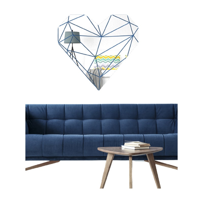 Flot   Hjertespejl   Wallsticker    Selvklæbende   Akryl   Spejl   Klistermærker    Et   Hjerte   Af   27   Små   Spejle