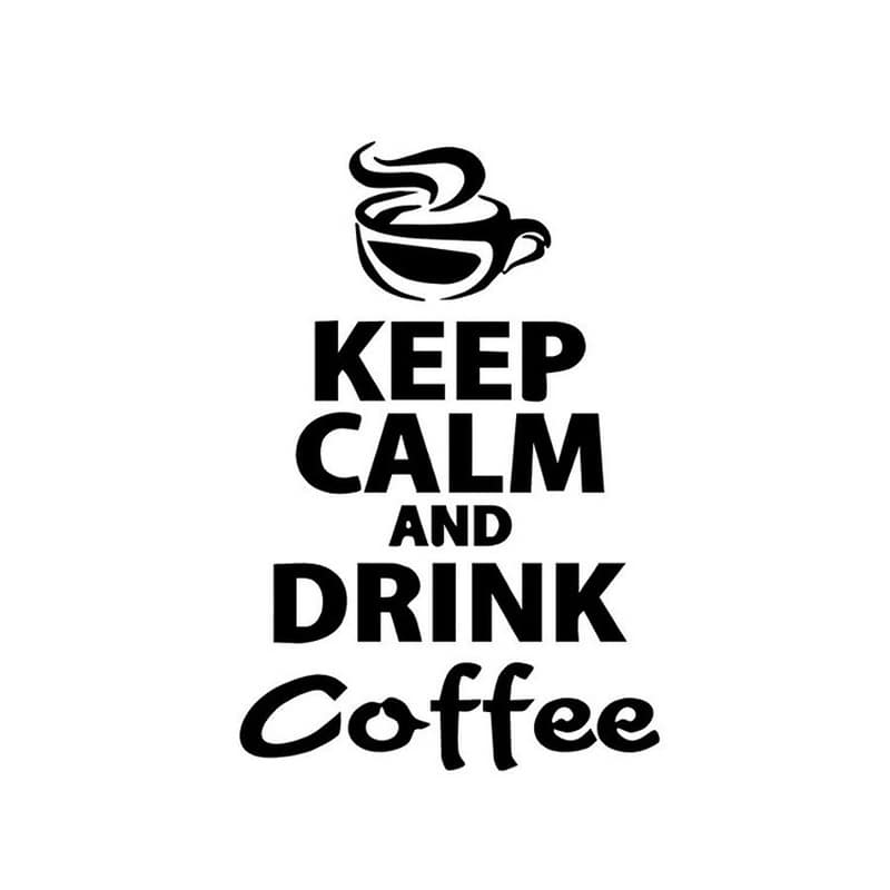 Flot   Kaffe   Wallsticker   Keep   Calm   And   Drink   Coffee    56x37cm