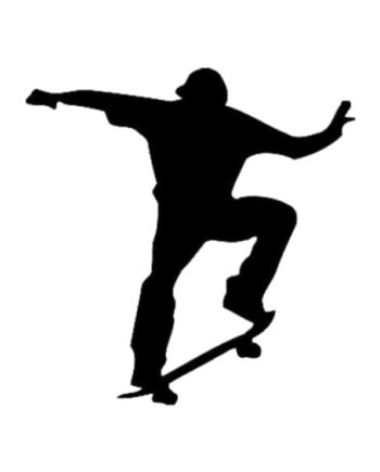 Flot   Skater   Wallsticker    Sort   Hvid   Wallsticker   Med   Skateboarding
