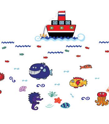 Flot   Wallsticker   Med   Alt   Godt   Fra   Havet    180x102cm