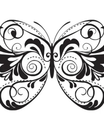 Flot   Wallsticker   Med   En   Stor   Og   Smuk   Sommerfugl    59x43cm