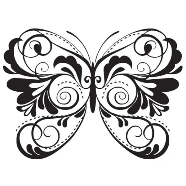 Flot Wallsticker Med En Stor Og Smuk Sommerfugl 59x43cm