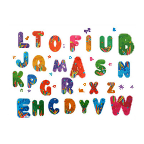 Flot   Wallsticker   Med   Et   Farverigt   Alfabet   Fra   A   Til   Z