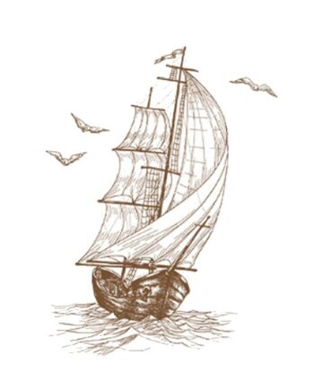 Flot   Wallsticker   Med   Et   Gammelt   Sejlskib    58x43cm
