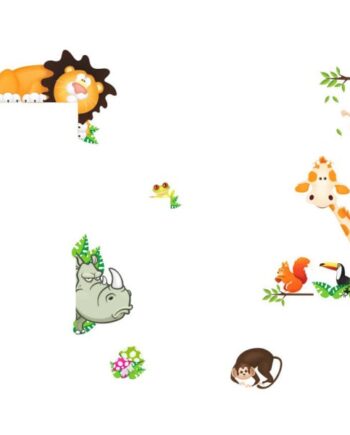 Flot   Wallsticker   Med   Vilde   Dyr   Til   Din   Indretning    Løve    Giraf    Abe   Mm