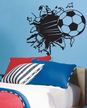 Fodbold   Flyver   Ud   Af   Væggen   Wallsticker