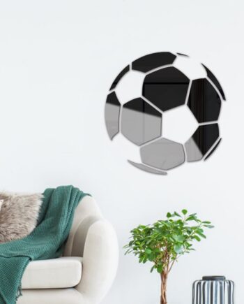 Fodbold   Spejl    Selvklæbende   Akryl   Spejl   Klistermærker    3d   Design    Sort    30cm