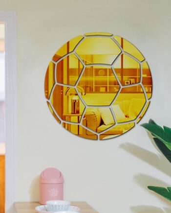 Fodbold   Spejl    Selvklæbende   Akryl   Spejl   Klistermærker    Klassisk   Design    Gold    23cm
