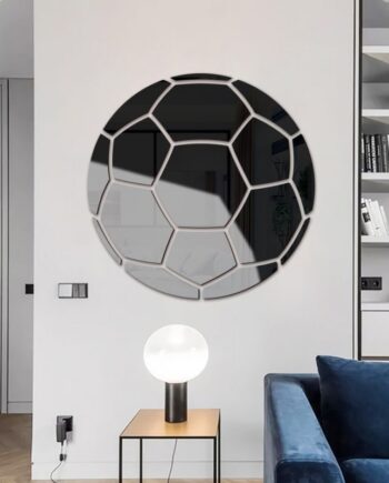 Fodbold   Spejl    Selvklæbende   Akryl   Spejl   Klistermærker    Klassisk   Design    Sort    23cm